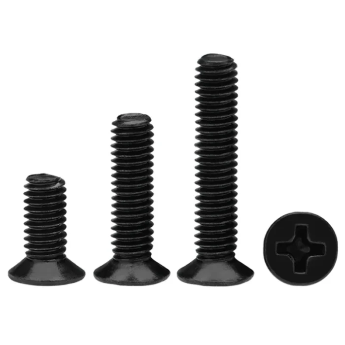 50/ 100pcs M1 M1.2 M1.4 M1.6 m1.7 M2 M2.5 Mini Small Black Steel Cross Phillips Flat Head Countersunk Head Screw - Image 5