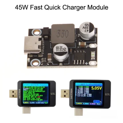 45W Type-C USB QC3.0 QC2.0 DC-DC Buck Converter Charging Step Down Module 8-32V 9V 12V 24V PPS Fast Quick Charger Circuit Board