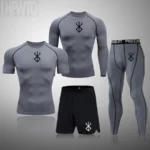 3/4PCS Tracksuit Sports Suits Gym Compression T Shirt Fitness Running Sets Jogging Sportwear Mens Sport Suit Brand Rashgard - Image 4
