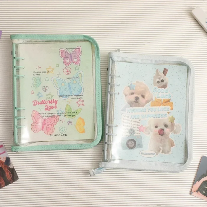 Kawaii A5 Zipper Binder Collect Book PVC Refill Organizer DIY Journal Dairy Transparent Kpop Idol Photo Album Holder Stationery - Image 4