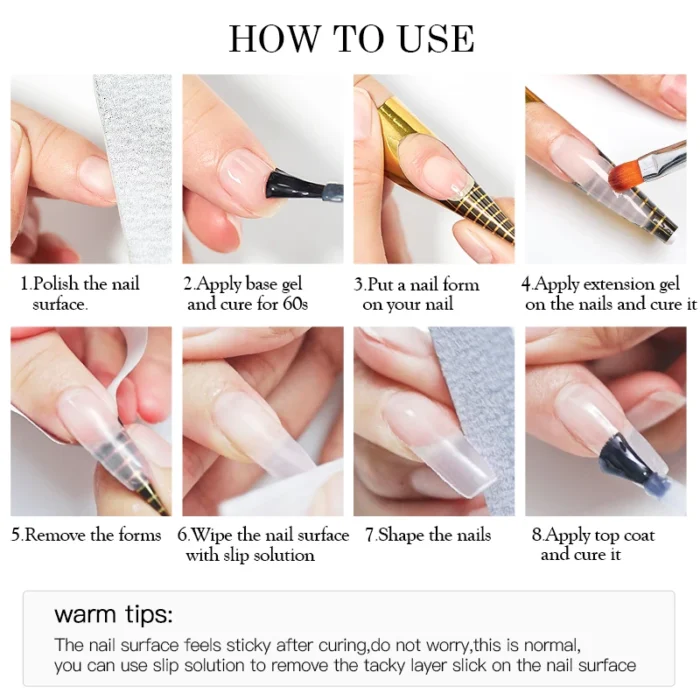 MEET ACROSS 20ml Extension Nail Gel Polish Glitter Vernis Semis Permanent UV Gel For Manicure Nail Art Prolong Construction Gel - Image 5