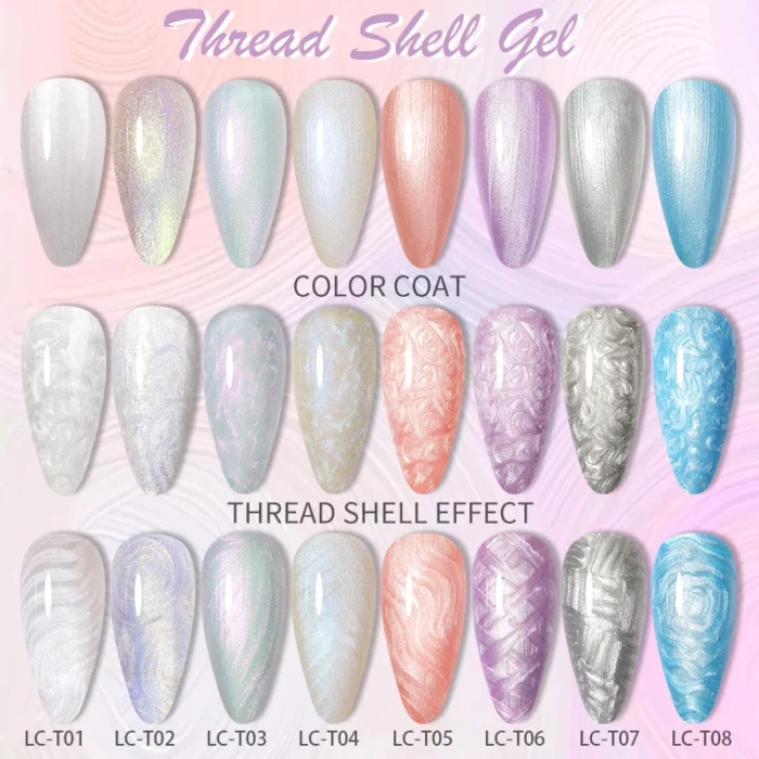 LILYCUTE 7ML 3D Auroral yellow Pearl Shell Thread Gel Nail Polish Shiny Glitter Semi Permanent Manicure For Soak Off UV LED Gel - Image 4