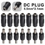 8Pcs 5.5*2.1mm DC Power Plug DC Power Socket Double Male Plug Dual Female Jack Socket DC Connector for Audio Video Adaptor