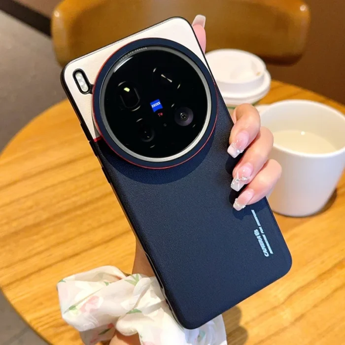 Double Pigment Leather Lens Raised Protective Lens Case For VIVO X200 Ultra X200s X200 Pro X100s X100 Camera Protection Cover - Image 2