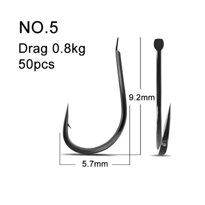 50PCS Small Fishing Hooks High Carbon Steel Freshwater Size 1 - 13 Barbed Carp Hooks - Image 5