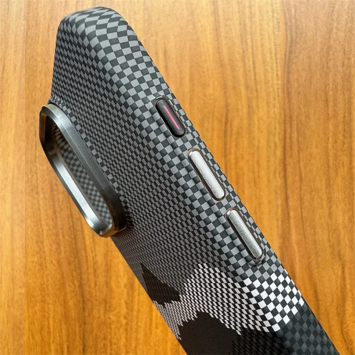 Carbon Fibre Relief MagSafe Case for iPhone 16 15 14 Pro Max Magnet Charging Thin Light PC Shell Camera Alloy Frame Phone Shield - Image 5