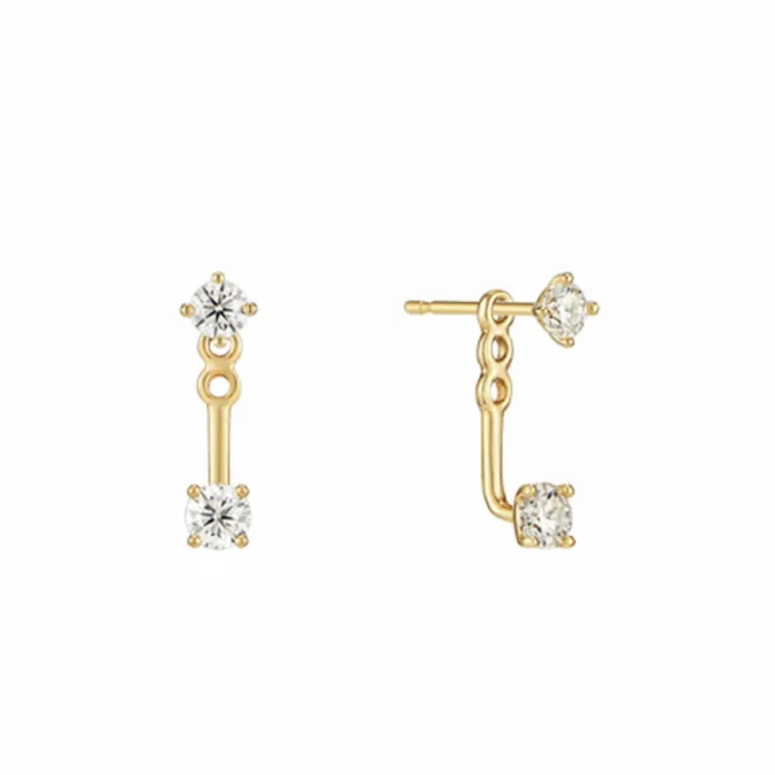 4PCS Stainless Steel Circle Huggie Hoop Earrings Set for Women Gold Color Unique Zircon Flower Stud Earring Piercing Jewelry - Image 5