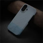 Business Leather Iron on Nylon Fabric Case For iPhone 16 15 14 13 12 Pro Max Plus Borderless Breathable Matte Shockproof Cover - Image 2