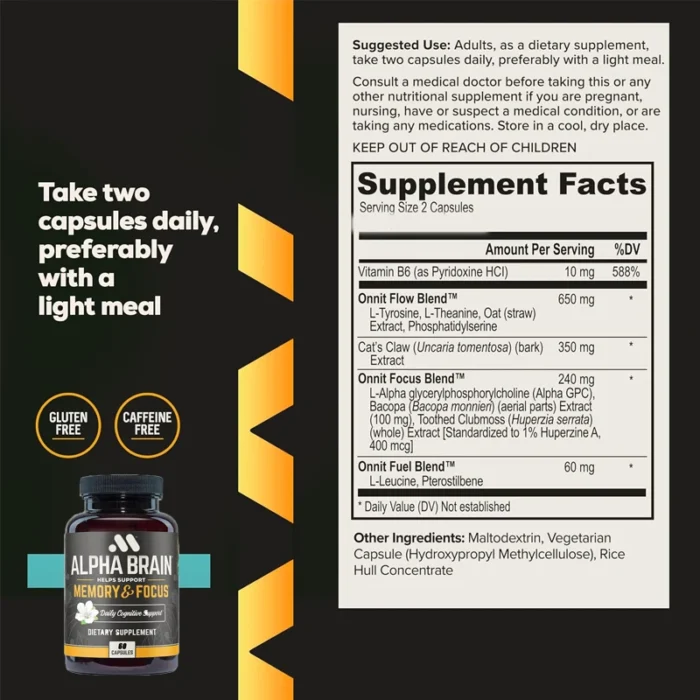 Alpha Brain60 high-quality puzzle brain supplements - focus, concentration, and memory - Alpha GPC,L-theanine, and fake purslane - Image 6