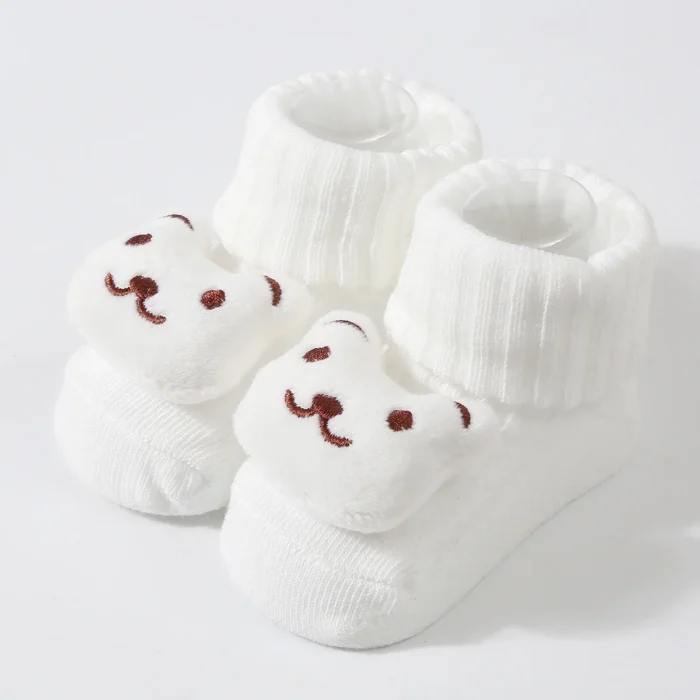 Cute Newborn 3D Cartoon Doll Socks Spring New Baby Soft Prewalker Knitted Sock For Girls Boys Infant Knitting Hairband Socks - Image 4