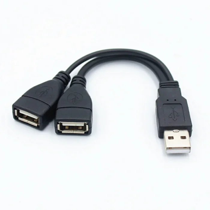 1 Male Plug To 2 Female Socket USB 2.0 Extension Line Data Cable Power Adapter Converter Splitter USB 2.0 Cable 15/30cm - Image 2