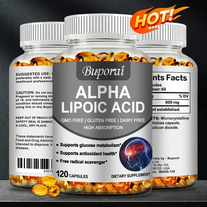 Alpha Lipoic Acid - Relaxes Nerves Pain, for Neurological Health, Supports Antioxidant Health and Sugar Metabolism - Image 1