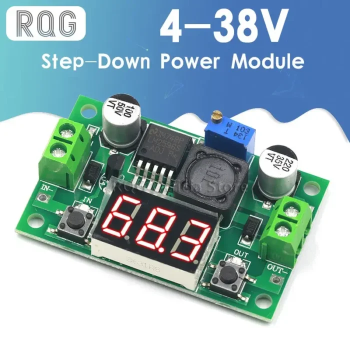 DC-DC Buck Step Down Module LM2596 DC/DC 4.0~40V to 1.25-37V Adjustable Voltage Regulator With LED Voltmeter - Image 1