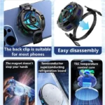 Wireless charging magnetic Phone cooler for iPhone15, 14, 13, 12, 11 S24Ultra Back clamped phone cooling fan game cooling - Image 6