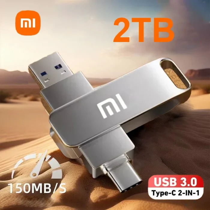 Xiaomi New 2TB Flash Drive High Speed Transfer Metal Flash SSD Type-c 2-In-1 Pendrive Waterproof Flash Disk for Computer - Image 1