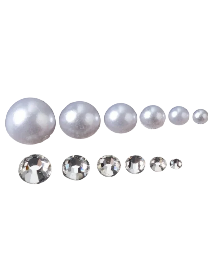 12grids/box Half Round White Pearls Bead 3D Nail Charms Mixed White Flatback Pearl SS4-SS16 Round Nail Jewelry DIY Nail Gems Kit - Image 4