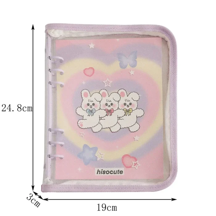 Kawaii A5 Zipper Binder Collect Book PVC Refill Organizer DIY Journal Dairy Transparent Kpop Idol Photo Album Holder Stationery - Image 6