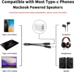 60W PD Fast Charger Cable 2 in 1 USB C Splitter Type USB C Headphones Jack Audio Adapter For Samsung S23 S22 S21 Ultra iPhone15 - Image 6