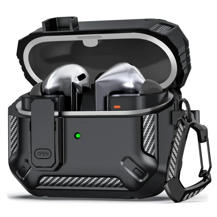 Security Lock Cover for Samsung Galaxy Buds 3 Pro Buds3 buzz 3 Pro Case Shockproof Funda for Samsung Buds 3 Pro Sleeve With Hook - Image 1