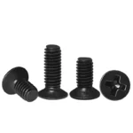 50/ 100pcs M1 M1.2 M1.4 M1.6 m1.7 M2 M2.5 Mini Small Black Steel Cross Phillips Flat Head Countersunk Head Screw - Image 2