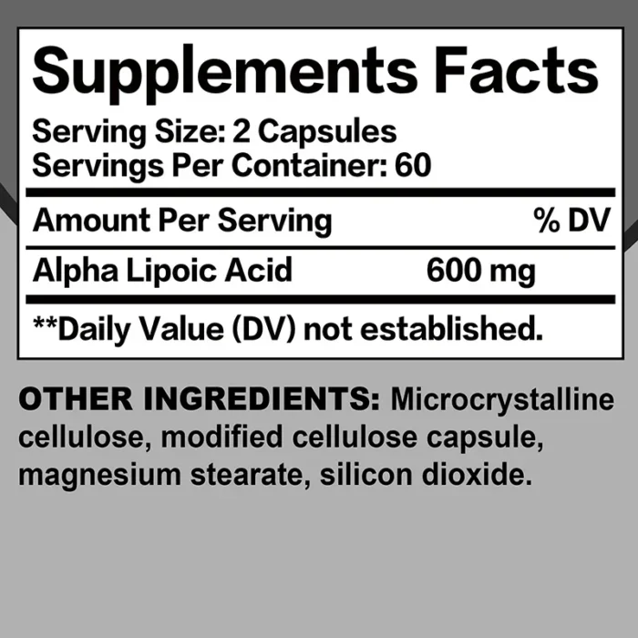 Alpha Lipoic Acid - Relaxes Nerves Pain, for Neurological Health, Supports Antioxidant Health and Sugar Metabolism - Image 2