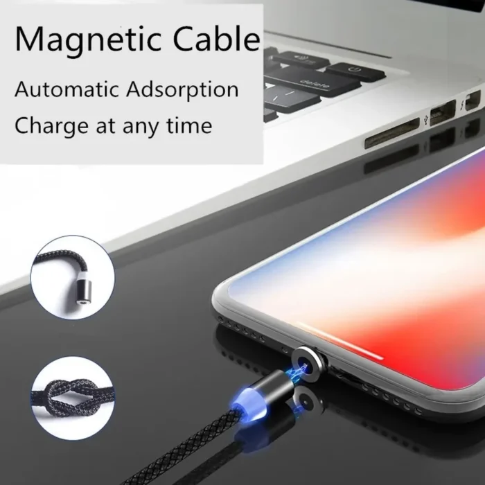 MVQF Magnetic LED Light Cable Charging Magnet Micro USB Type-C Cable LED Wire Cord Type-C Charger for Iphone Xiaomi Samsung S10 - Image 3