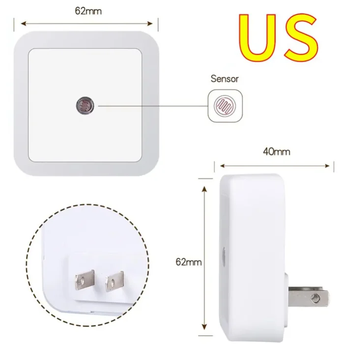 LED Night Light Mini Light Sensor Control 110-240V EU US UK Plug Nightlight Lamp For Children Kids Living Room Bedroom Lighting - Image 4