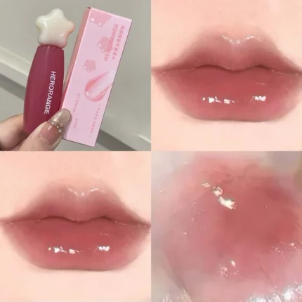 Translucent Mirror Lip Glaze Non-Stick Cup Nude Pink Lip Gloss Moisturizing Glass Jelly Lipstick Easy To Color Korean Lip Makeup
