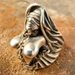 Atonement and Punishment Ring Blind Angel Carrying Shackle Original Niche Art American Retro Ring