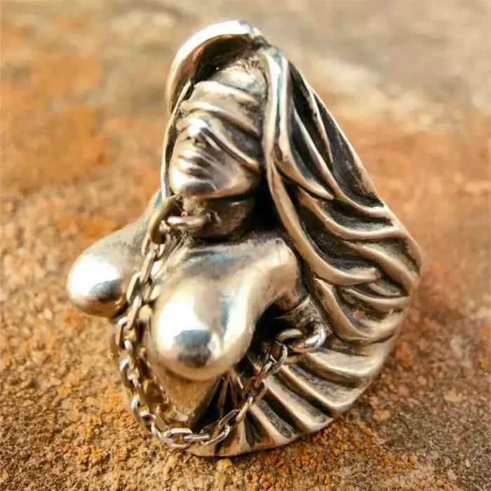 Atonement and Punishment Ring Blind Angel Carrying Shackle Original Niche Art American Retro Ring - Image 1