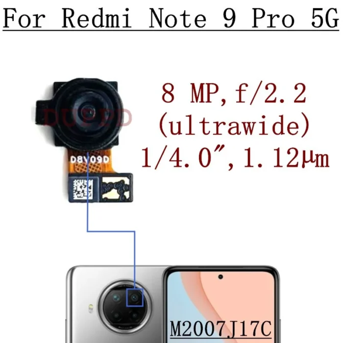 Rear Camera For Xiaomi Redmi Note 9 Pro 5G M2007J17C Main Ultrawide Macro Depth Back Front Camera Module Spare Parts - Image 6