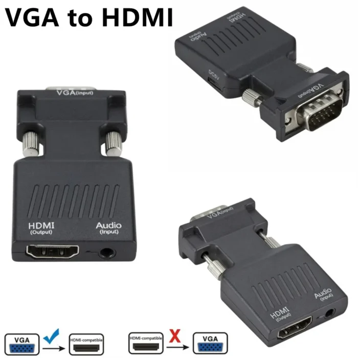 LccKaa VGA to HDMI-compatible Adapter Converter 1080P HDMI to VGA Adapter For PC Laptop to HDTV Projector Video Audio Converter - Image 6