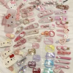 19Pcs Suit Hello Kitty Hair Clip Hairpin for Girls Children's Cinnamoroll Hello Kitty Accessories Hairpin Bb Clip Girls Gifts - Image 2