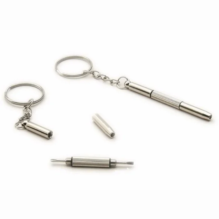 Eyeglass Screwdriver Portable Stainless Steel 3 In 1Keychain Screwdriver Eyeglass Sunglasses Watch Screwdriver Repair Kit Tools - Image 1