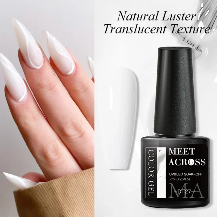 7ML Milky Jelly White Gel Nail Polish Semi Permanent Soak Off French Nails Manicure UV LED Gel Varnish Base Top Coat Nail Art - Image 3