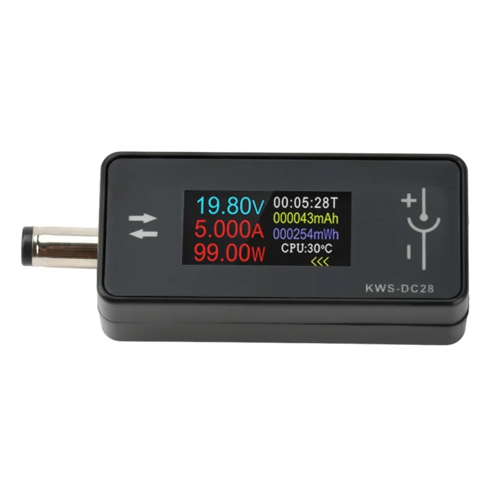 KWS-DC28 0.96” TFT HD Digital Display DC 5.5*2.5 Interface Tester Voltage Ammeter Power Meter DC 4~30V 0~12A - Image 3