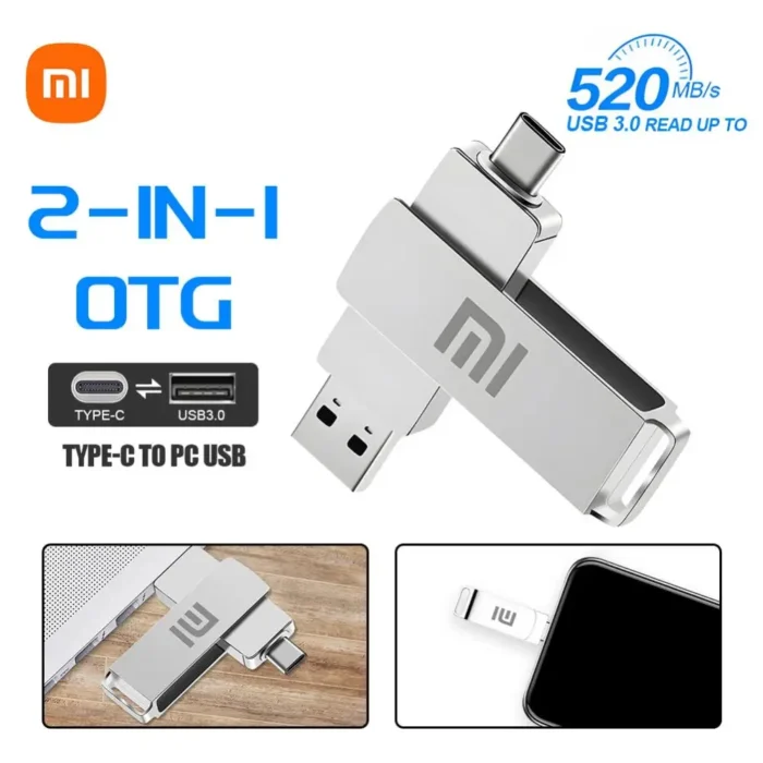 Xiaomi New 2TB Flash Drive High Speed Transfer Metal Flash SSD Type-c 2-In-1 Pendrive Waterproof Flash Disk for Computer - Image 5