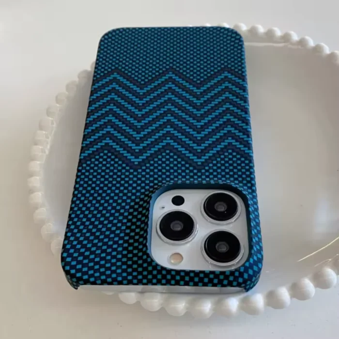 Business Carbon Fiber Pattern Case for iPhone 16 15 14 Plus 13 12 11 Pro Max Shockproof Hard Plastic Retro Frameless Armor Cover - Image 1