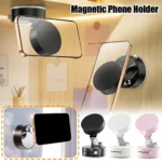 Double Sided Suction Cup Magnetic Phone Holder Lazy Multi-functional Foldable Storage Holder Vacuum Suction Phone Holder - Image 2