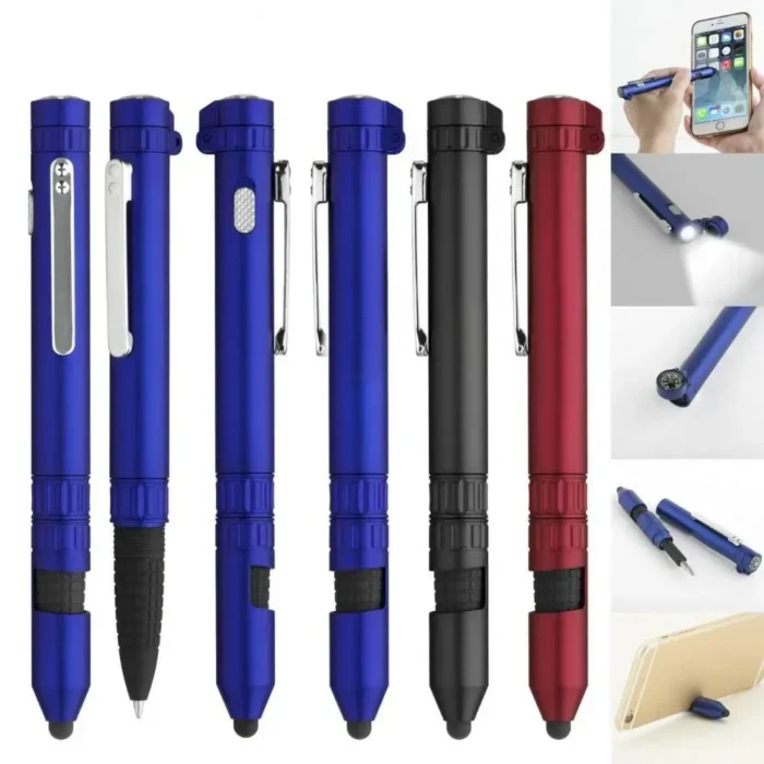 Multifunctional Pen Light Pen Outdoor Travel 6-in-1 Multi-function Tool Screwdriver Compass Touch Holder Light Pen - Image 4