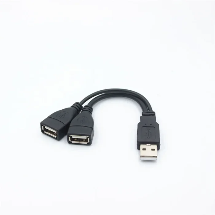 1 Male Plug To 2 Female Socket USB 2.0 Extension Line Data Cable Power Adapter Converter Splitter USB 2.0 Cable 15/30cm - Image 1