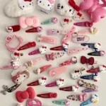 19Pcs Suit Hello Kitty Hair Clip Hairpin for Girls Children's Cinnamoroll Hello Kitty Accessories Hairpin Bb Clip Girls Gifts - Image 5