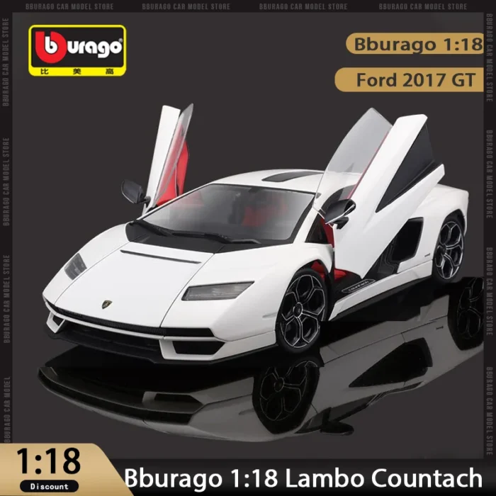 New In Stock Bburago 1:18 Lamborghini Countach LPI800 Sports Car Alloy Miniature Diecast Tatic State Model Lambo Car Custom Toys - Image 1
