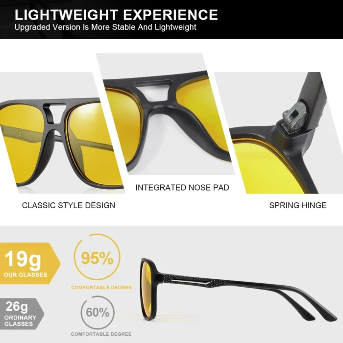 CRIXALIS Pilot Vintage Square Sunglasses Men Women Retro Driving Night Vision Sun Glasses Female Luxury Designer Shades UV400 - Image 6