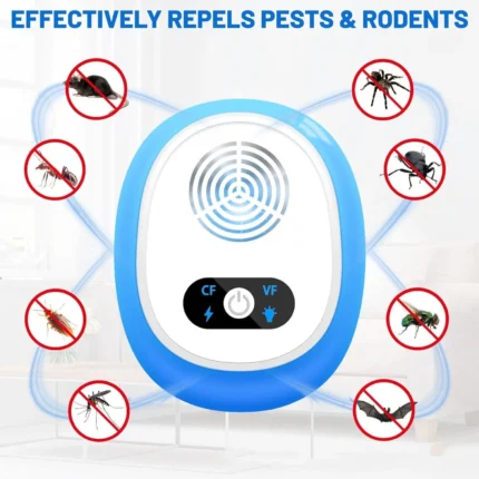 2025 Upgraded Ultrasonic Mosquito Repellent Indoor Outdoor Ultrasonic Repellent for Pest Insect Electronic Plug in Pest Control