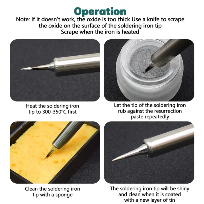 Soldering Tip Tinner Cleaner Oxide Removal Cleaner Lead Free Oxidation Cleaning Paste for Enhanced Solder Performance 10g-60g - Image 3