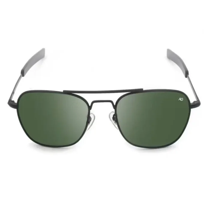 Vintage Look AO Pilot Sunglasses Retro Green Lens Luxury Sunglasses Optical Glass Lens Male Design Fashion Accessory - Image 2