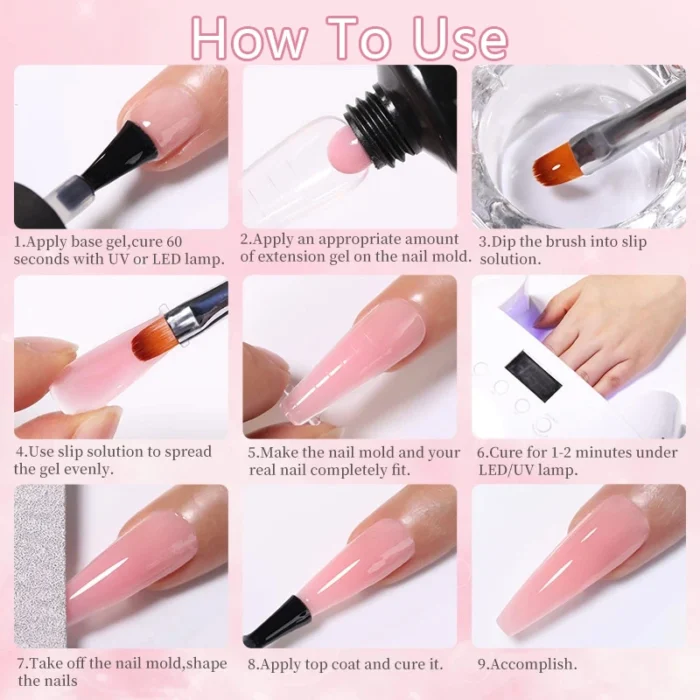 LILYCUTE Extension Nail Gel Polish Glitter Vernis Semis Permanent UV Gel For Manicure Nail Art Prolong Construction Gel - Image 5