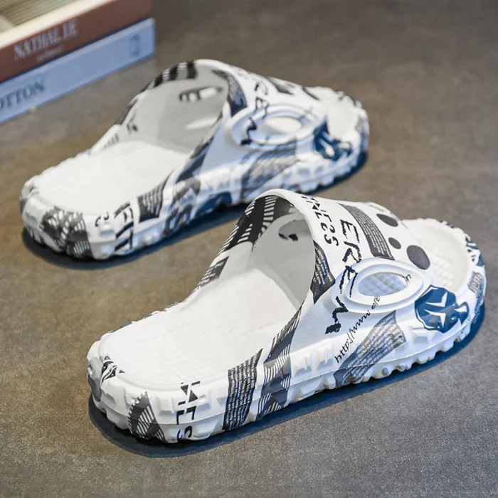 New Stylish Men Slides Shoes Indoor Comfortable Summer Male Casual Slippers Print Soft Non-slip Massage EVA Slippers Outdoor 886 - Image 6