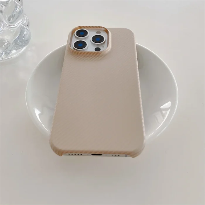 For IPhone 16 Plus 15 14 13 12 Pro Max Kevlar Pattern Phone Case Magnetic Carbon Fiber Leather Borderless Protective Cover - Image 3
